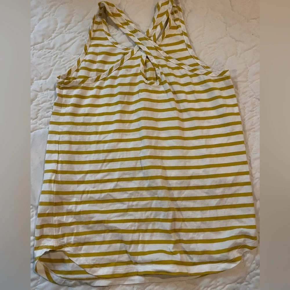 Girls Burberry Yellow and White Striped Kids Tank Top